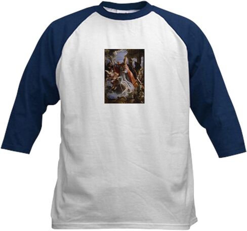 Cafepress Claudio Coello Triumph of St Augustine 1664 Kids Cotton Baseball Jersey ، 3/4 Raglan Sleeve Shirt in Kuwait