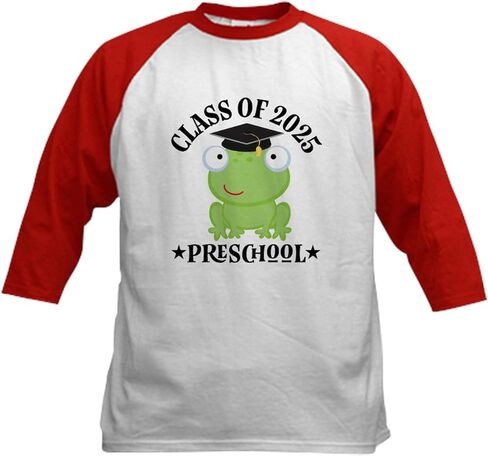 Cafepress Class of 2025 Preschool Grad Kids Baseball T Shirt Kids Cotton Baseball Jersey ، 3/4 Raglan Sleeve Shirt in Kuwait
