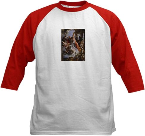 Cafepress Claudio Coello Triumph of St Augustine 1664 Kids Cotton Baseball Jersey ، 3/4 Raglan Sleeve Shirt in Kuwait