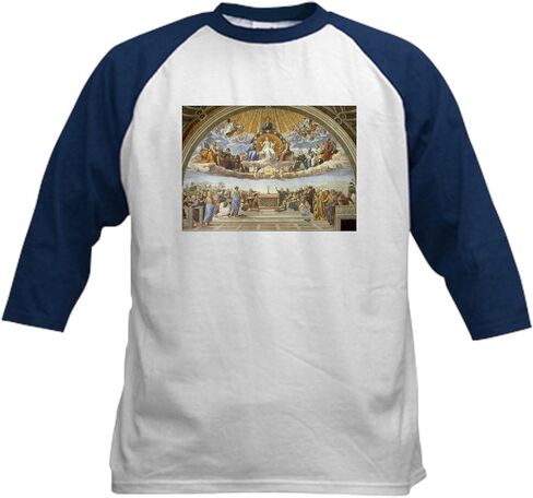 Cafepress Discinga by Raphael Baseball Jersey Kids Cotton Baseball Jersey ، 3/4 Raglan Sleeve Shirt in Kuwait