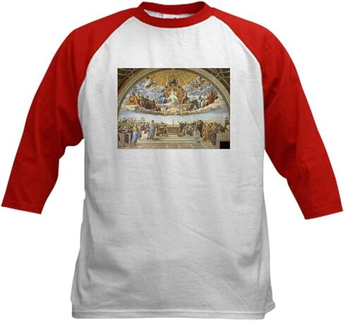 Cafepress Discinga by Raphael Baseball Jersey Kids Cotton Baseball Jersey ، 3/4 Raglan Sleeve Shirt in Kuwait