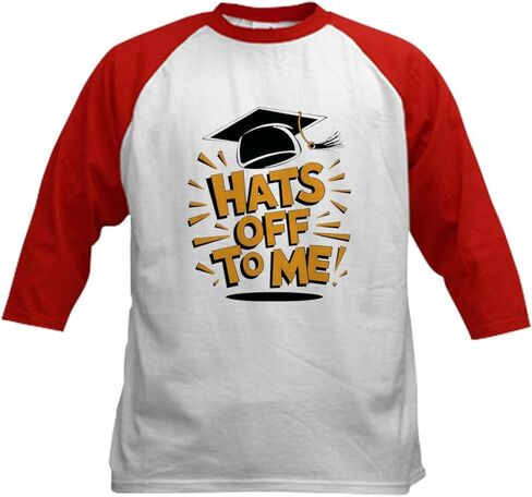 Cafepress تهانينا هدية الدراسات العليا أطفال البيسبول T Shirt Kids Cotton Baseball Jersey ، 3/4 Raglan Sleeve Shirt in Kuwait