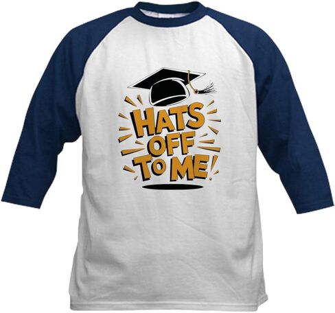 Cafepress تهانينا هدية الدراسات العليا أطفال البيسبول T Shirt Kids Cotton Baseball Jersey ، 3/4 Raglan Sleeve Shirt in Kuwait