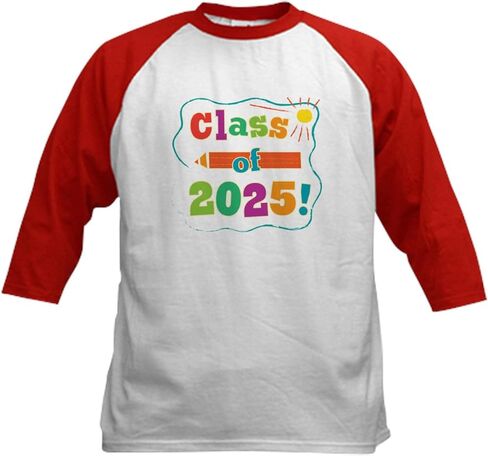 Cafepress Class of 2025 Grad quote baseball t Shirt Kids Cotton Baseball Jersey ، 3/4 Raglan Sleeve Shirt in Kuwait