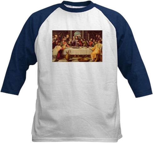 Cafepress 42 لعبة البيسبول جيرسي كيدز بيسبول جيرسي ، 3/4 قميص راجلان. in Kuwait