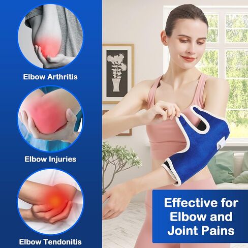 Cordless Elbow Heating Pad for Tennis Elbow Relief,Vibration Massage Heated Elbow Brace for Cubital Tunnel,Rechargeable Heating Pad for Elbow for Tendonitis,USB Elbow Massager for Pain Relief in Saudi Arabia