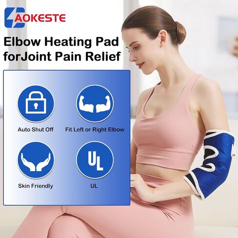 Cordless Elbow Heating Pad for Tennis Elbow Relief,Vibration Massage Heated Elbow Brace for Cubital Tunnel,Rechargeable Heating Pad for Elbow for Tendonitis,USB Elbow Massager for Pain Relief in Saudi Arabia