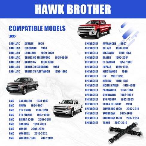 روابط بار Sway ، K700432 K700538 Front Stabilizer End Link Attensing Kit Presponsion for Chevrolet Silverado 1500 Avalanche Suburban Tahoe Cadillac Escalade GMC Sierra 1500 Yukon in Kuwait