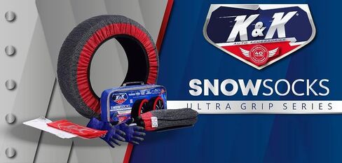 k & k Auto Accostories Snow Swicks for Tyres - Pro Series for Ultimate Grip Content for Tyre Snow Chain - جهاز جر الثلج لسيارات الركاب سيارات سيارات الدفع الرباعي في حالات الطوارئ الشتوية (كبيرة) in Saudi Arabia
