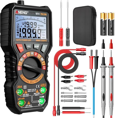 ANENG Multimeter ، TRMS 20000 يحسب الاختبار الرقمي المغناطيسي مع قياسات عالية الدقة متراة في الفولتميتر المقياس AC/DC ، التيار ، المقاومة ، السعة ، NCV ، AMP Hold AMP للسيارات in Kuwait