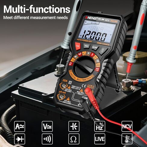 ANENG Multimeter ، TRMS 20000 يحسب الاختبار الرقمي المغناطيسي مع قياسات عالية الدقة متراة في الفولتميتر المقياس AC/DC ، التيار ، المقاومة ، السعة ، NCV ، AMP Hold AMP للسيارات in Kuwait