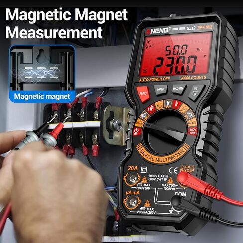 ANENG Multimeter ، TRMS 20000 يحسب الاختبار الرقمي المغناطيسي مع قياسات عالية الدقة متراة في الفولتميتر المقياس AC/DC ، التيار ، المقاومة ، السعة ، NCV ، AMP Hold AMP للسيارات in Kuwait