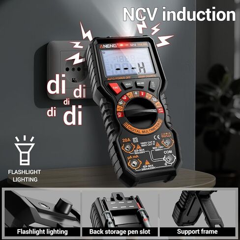 ANENG Multimeter ، TRMS 20000 يحسب الاختبار الرقمي المغناطيسي مع قياسات عالية الدقة متراة في الفولتميتر المقياس AC/DC ، التيار ، المقاومة ، السعة ، NCV ، AMP Hold AMP للسيارات in Kuwait