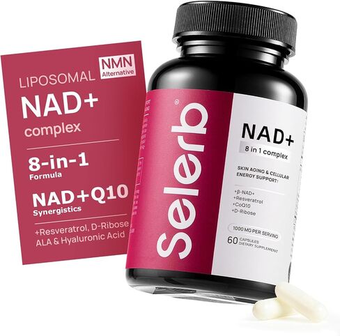 ملحق NAD+ للنساء - NMN بديل مع β -NAD+ ، عبر رئاسة ، CoQ10 ، D -Ribose - يعزز التجديد الخلوي ، الطاقة ، وصحة الجلد المشع - 180 كبسولة in Kuwait