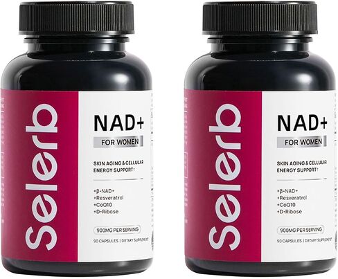 ملحق NAD+ للنساء - NMN بديل مع β -NAD+ ، عبر رئاسة ، CoQ10 ، D -Ribose - يعزز التجديد الخلوي ، الطاقة ، وصحة الجلد المشع - 180 كبسولة in Kuwait