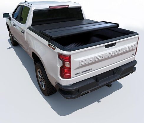Hard Folding Truck Bed Tonneau Cover |THTF029|Fits 2019-2025 Chevy Silverado/GMC Sierra 5'8" Bed (69.6") in Saudi Arabia