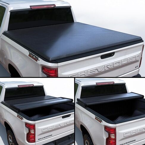 Hard Folding Truck Bed Tonneau Cover |THTF029|Fits 2019-2025 Chevy Silverado/GMC Sierra 5'8" Bed (69.6") in Saudi Arabia