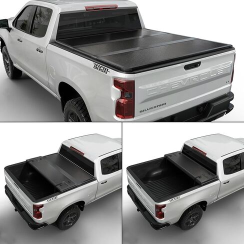 Hard Folding Truck Bed Tonneau Cover |THTF029|Fits 2019-2025 Chevy Silverado/GMC Sierra 5'8" Bed (69.6") in Saudi Arabia