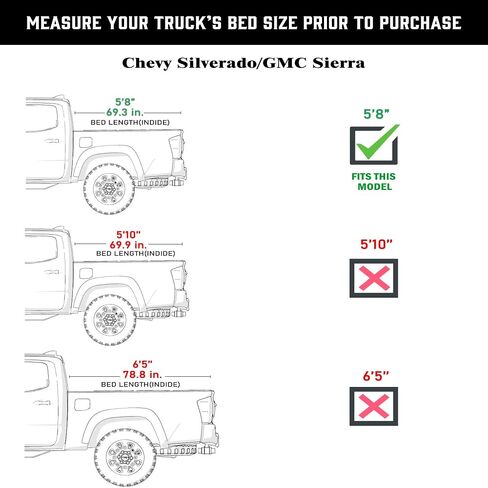 Hard Folding Truck Bed Tonneau Cover |THTF029|Fits 2019-2025 Chevy Silverado/GMC Sierra 5'8" Bed (69.6") in Saudi Arabia