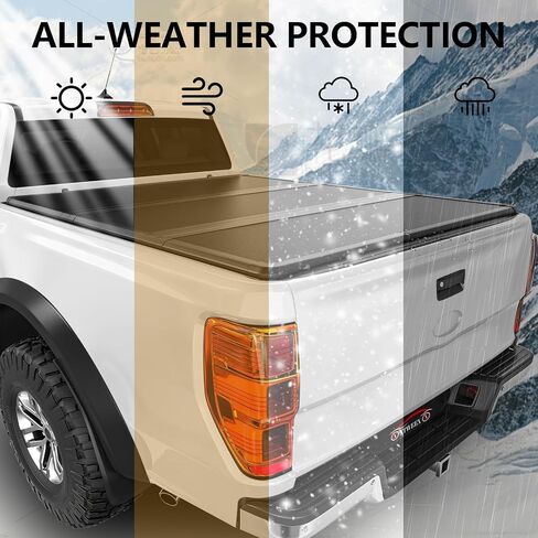 FRP Hard Tri-Fold Bed Bed Tonneau Cover متوافق مع 2016-2025 Toyota Tacoma Double Cab (Excl. Edition) in Kuwait