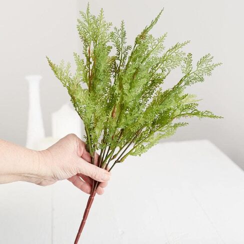 Factory Direct Craft Fern Bush-(3 Bushes) Softly Flocked Vinyl Fern Has a Mossy Outdoor Look for Realism. The Natural Green Coloring Makes Them Perfect for Centerpieces, or Rearrangement of Florals in Kuwait