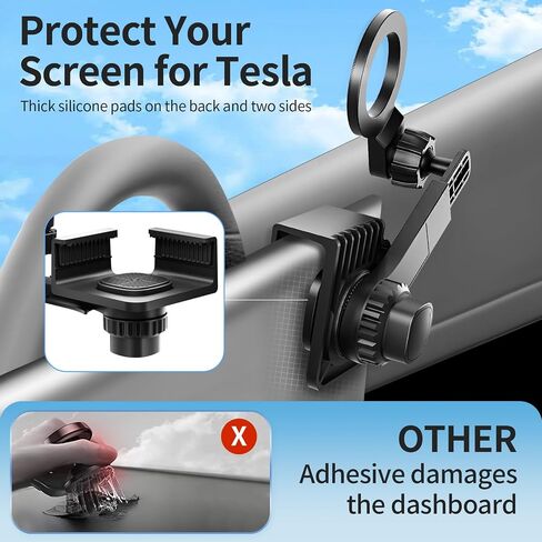 Magnetic Phone Mount for Tesla Model Y Juniper Model 3 Highland Cybertruck for MagSafe【Strongest Magnet Power】 Screen Phone Mount for Tesla Model Y/3/Cybertruck Accessories Matte in Saudi Arabia