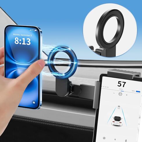 Magnetic Phone Mount for Tesla Model Y Juniper Model 3 Highland Cybertruck for MagSafe【Strongest Magnet Power】 Screen Phone Mount for Tesla Model Y/3/Cybertruck Accessories Matte in Saudi Arabia