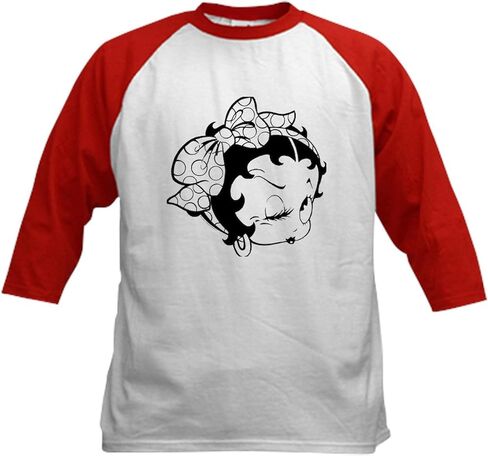 Cafepress Betty Boop Wink Kids Baseball T Shirt Kids Cotton Baseball Jersey ، 3/4 Raglan Sleeve Shirt in Kuwait