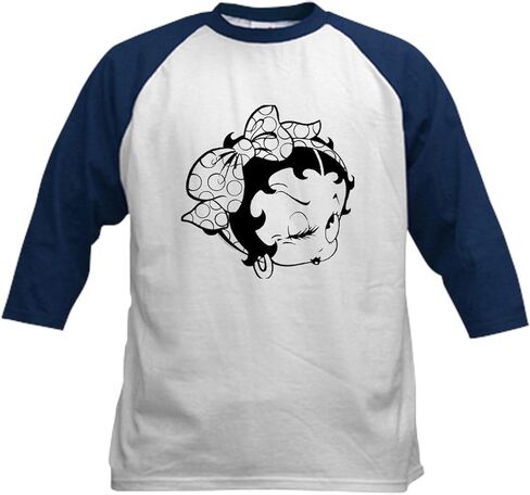 Cafepress Betty Boop Wink Kids Baseball T Shirt Kids Cotton Baseball Jersey ، 3/4 Raglan Sleeve Shirt in Kuwait