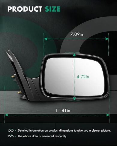 مرايا باب SCITOO، مناسبة لملحقات Toyota الخارجية، مرايا تناسب 2007-2011 لسيارة Toyota Camry مع التحكم في الطاقة، وميزات غير قابلة للطي (زوج) in Kuwait