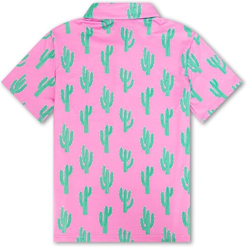 Boys Golf Polo Shirts Short Sleeve - Fun Hawaiian Shirts, Summer Casual Vacation Tops for Kids Age 7-14 in Kuwait