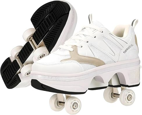 CHSSIH Roller Skate Shoes for Girls, Kids, Women, Men & Adults – Retractable Shoes with Wheels | Pop-Out High Roller Skating Shoes That Turn Into Sneaker Skates in Saudi Arabia