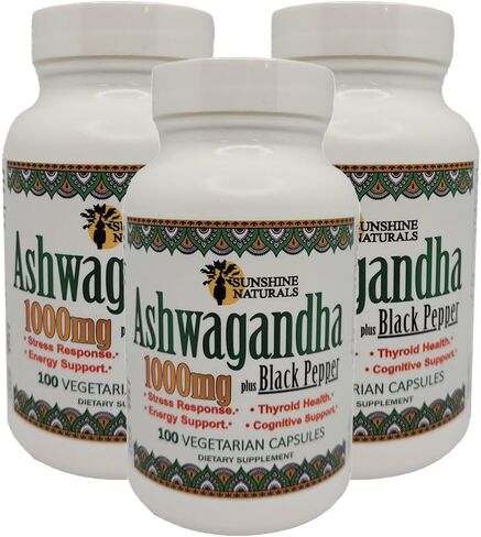 Ashwagandha & Black Pepper Dietary Supplement. 1000mg. 100 Capsule. in Saudi Arabia