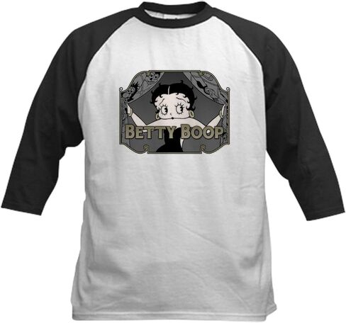 Cafepress Betty Boop Curtain Call Kids Baseball T Shirt Kids Cotton Baseball Jersey ، 3/4 Raglan Sleeve Shirt in Kuwait