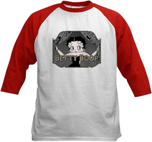 Cafepress Betty Boop Curtain Call Kids Baseball T Shirt Kids Cotton Baseball Jersey ، 3/4 Raglan Sleeve Shirt in Kuwait