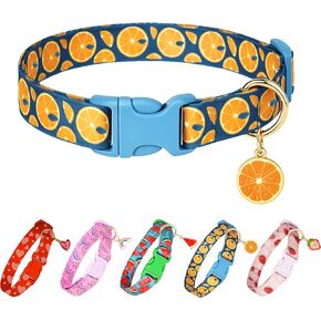 Cute Dog Collar Beige Flower Pattern for Boys and Girls Holiday Dog Collars Summer Fall Gift Adjustable for Small to Medium Breed Dogs (XS) in Kuwait