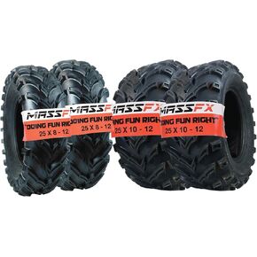 مجموعة من 4 إطارات ATV /UTV جديدة 2 من 25 × 8-12 الأمامي و 2 من 25x10-12 الخلفية /6PR P377 in Kuwait