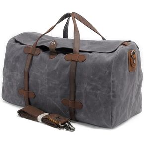 Retro Oil Wax Waterproof Canvas Bag Travel Bag Luggage Bag Large Capacity Weekend Bag Men's Zipper Hand Luggage Bag(Light Color) in Saudi Arabia