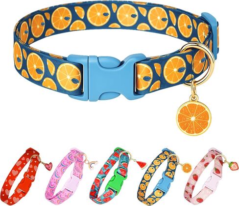 Cute Dog Collar Beige Flower Pattern for Boys and Girls Holiday Dog Collars Summer Fall Gift Adjustable for Small to Medium Breed Dogs (XS) in Kuwait