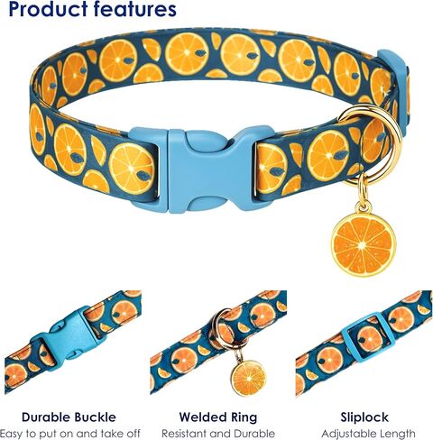 Cute Dog Collar Beige Flower Pattern for Boys and Girls Holiday Dog Collars Summer Fall Gift Adjustable for Small to Medium Breed Dogs (XS) in Kuwait