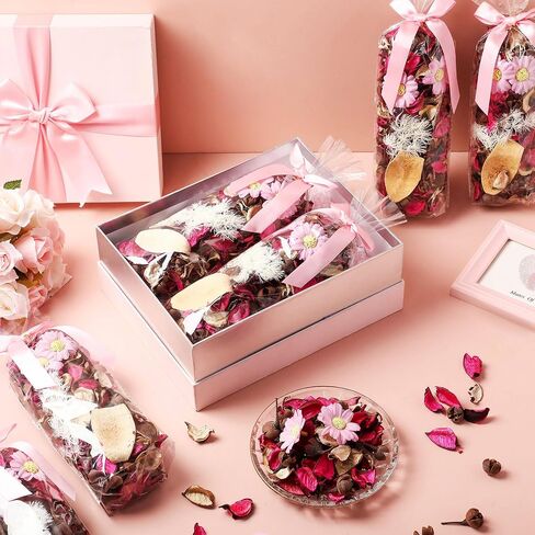 Nuanchu 8 Pack Potpourri Bowl Filler Rose Scented Potpourri Dried Flowers Decorative Bowl Filler Home Fragrance Decor for Home and Office Fragrance Summer Sea Vase Decoration, 140 Grams Each(Pink) in Saudi Arabia