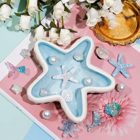 18pcs Bling Shoe Charms for Women,Blue Starfish Shell Dolphin Fishtail Pearl Shoe Charms Pearl Shoe Chain Luxury Jewelry Cute Clogs Shoes Decoration DIY Party Favors in Saudi Arabia