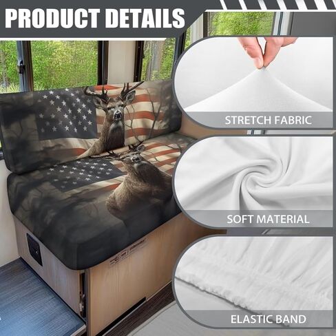 Boho Mandala Dog Paw Print 2 PCS RV DiNette Cushion يغطي وسادة العربة المضادة للماء Cushion Slipcover Stretch Sofa Pratector Coverts1 Backrest Covers و 1 Bench Covers in Kuwait