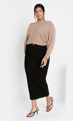 City Chic Women's Plus Size Skirt ELIA, Black in Saudi Arabia