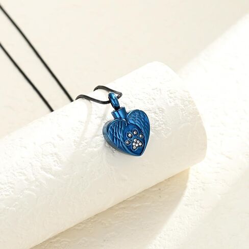 Heart Paw Print Urn Necklace for Ashes for Dog Cremation Jewelry Angel Wing Heart Urn Locket Pendant for Dog/Cat in Kuwait