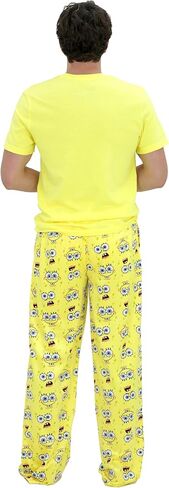 مجموعة بيجامات Spongebob للبالغين ، 2 قطعة Spongebob PJS للرجال ، قميص قصير الأكمام وسروال الصوف ، حجم S-M-L-XL in Saudi Arabia