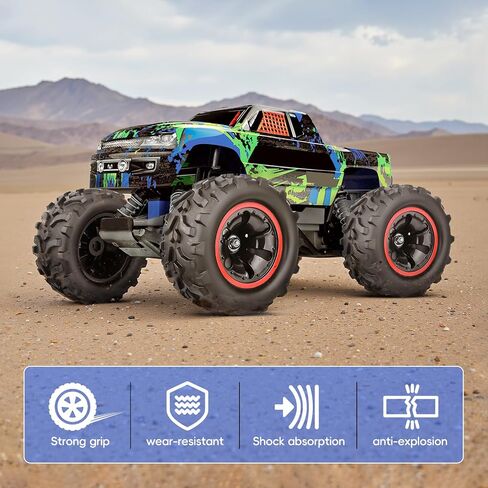 4PCS AllinRC Pre-Glued 1/10 RC Monster Truck Tires & 12mm Hex Wheels for Brushless Traxxas Stampede Rustler VXL Redcat Blackout Volcano Arrma Tekno HSP HPI Savage XS All-Terrain Tires (Type A) in Saudi Arabia