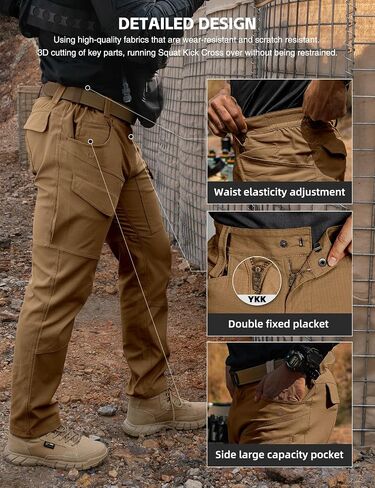 Tactical Pants Men's Flex Ripstop Water-Resistant Lightweight Stretch Cargo Trousers for EDC Outdoor Work Hiking in Saudi Arabia