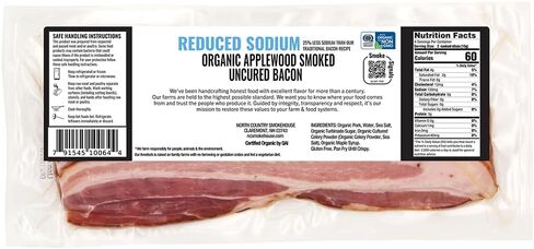 North Country Smokehouse Organic Organic Sodium Applewood مدخن لحم الخنزير المقدد غير المؤلم ، 8 أوقية in Saudi Arabia