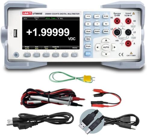 Uni-T Benchtop MultiMeter UT8805E-5.5 رقم ، 4.3 في العرض ، النطاق التلقائي ، TRMS ، 199،999 التهم ، رمادي ، اختبار متعدد القياس in Kuwait